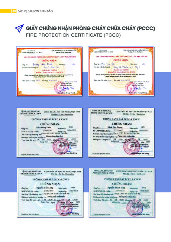 Chứng nhận phòng cháy chữa cháy - Dịch Vụ Bảo Vệ Sài Gòn Thiên Bảo - Công Ty Cổ Phần Dịch Vụ Bảo Vệ Sài Gòn Thiên Bảo